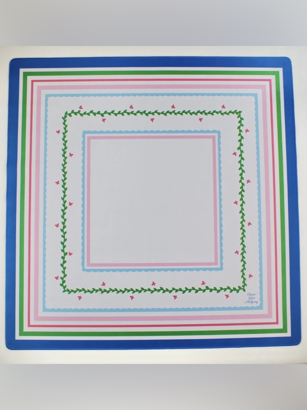 Bam Let’s Mahjong! Mahjong Mat in Pink, Blue & Green (Sold Out on Web)